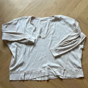 We the free small oversizedd waffle flowy top